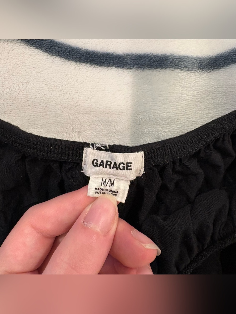 Garage Black Off Shoulder Ruffle Top - Picture 3 of 5